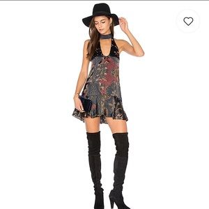 Amazing silk boho open back Free people dress!